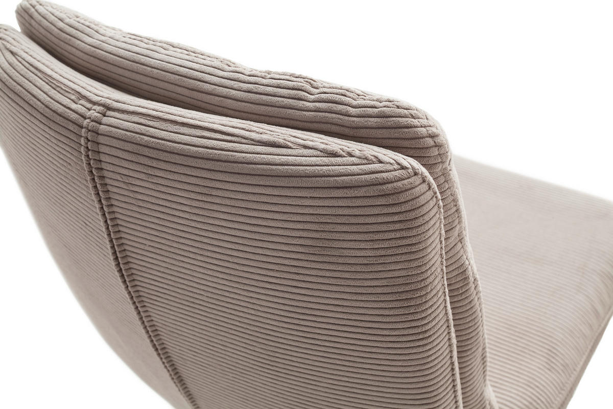 STUHL Cord  - Sandfarben/Seidengrau, Design, Textil/Metall (49/90/68cm) - Johann Jakob