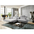 ECKSOFA Hellgrau Webstoff  - Hellgrau/Schwarz, Design, Textil/Metall (184/284cm) - Dieter Knoll