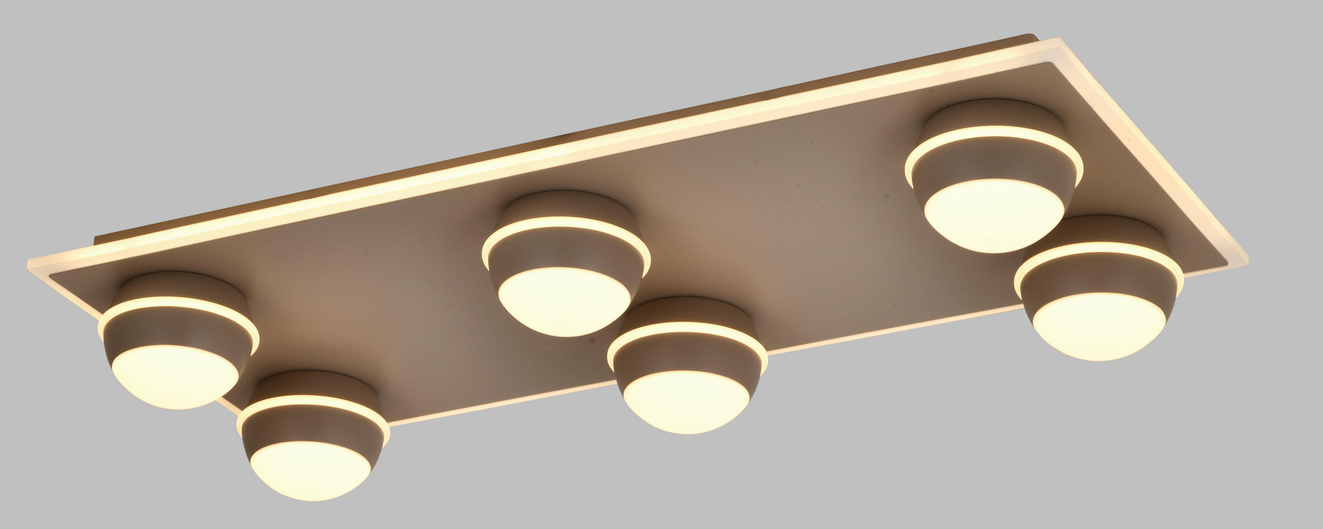 LED-DECKENLEUCHTE Biarritz 74/32/12,5 cm  - Sandfarben, Design, Kunststoff/Metall (74/32/12,5cm)