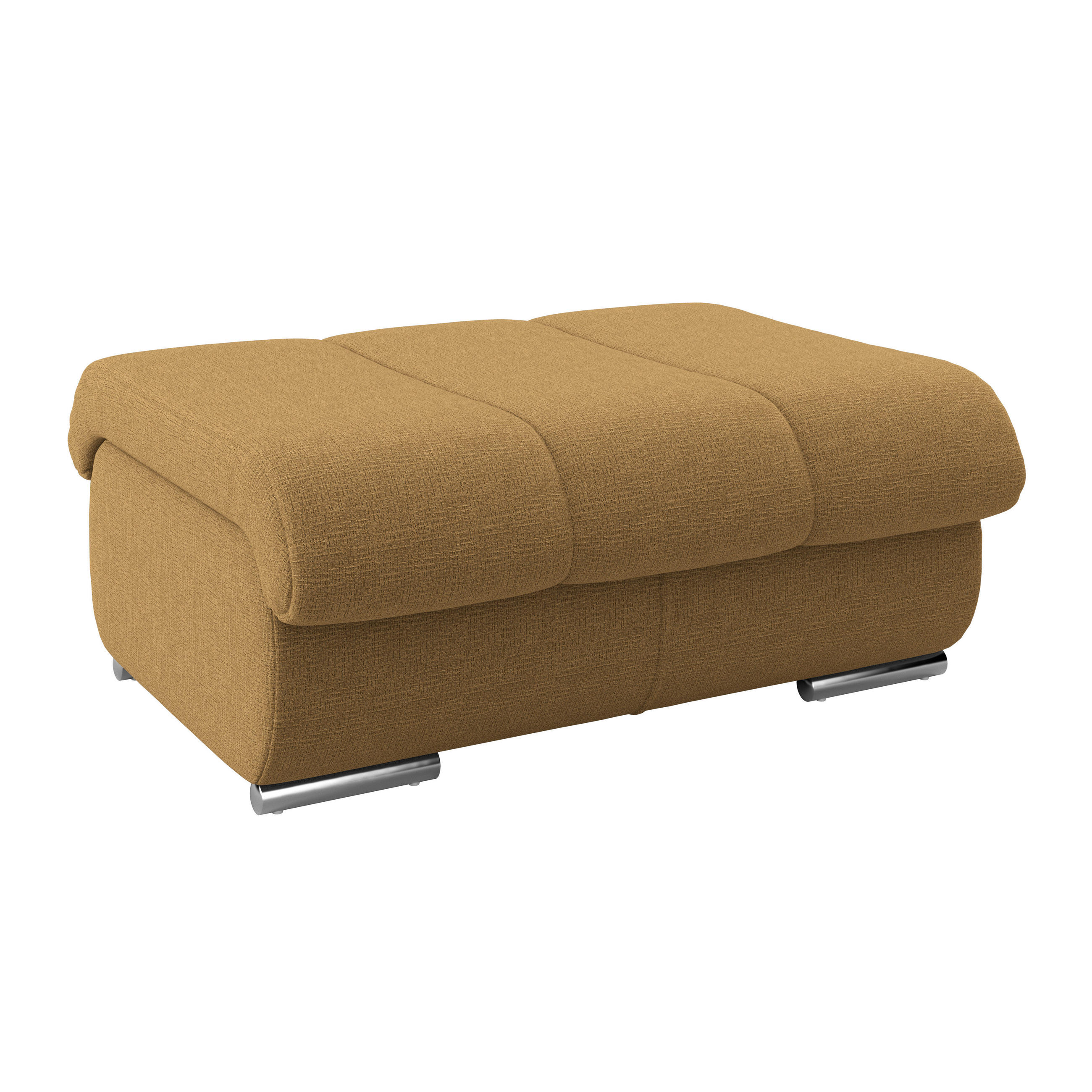 HOCKER Textil Senfgelb  - Chromfarben/Senfgelb, Modern, Textil/Metall (100/43/80cm) - Livetastic