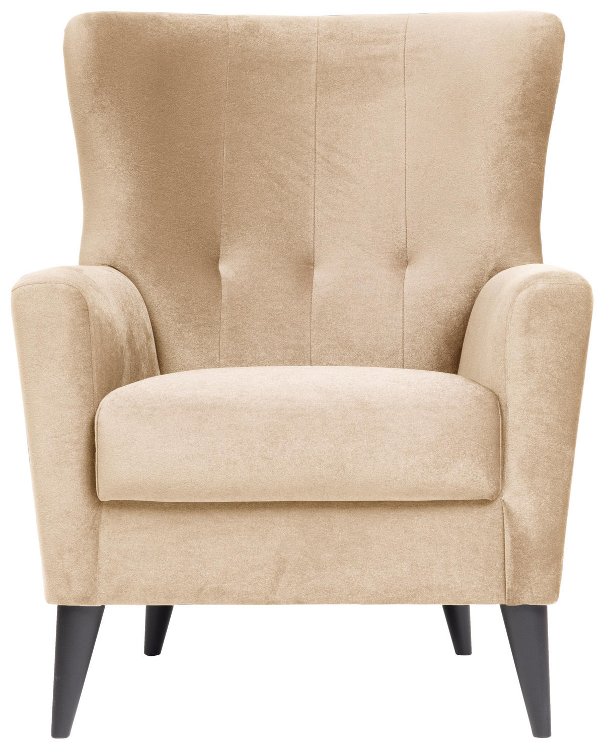 OHRENSESSEL Velours Creme    - Creme/Schwarz, KONVENTIONELL, Kunststoff/Textil (72/96/77cm) - Livetastic