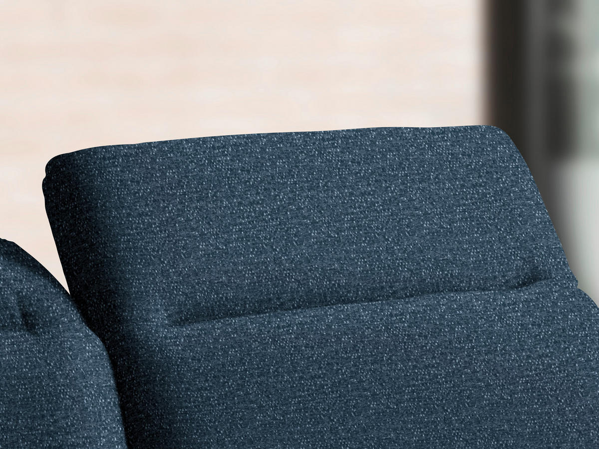 ECKSOFA in Webstoff Blau  - Blau/Schwarz, Design, Textil/Metall (289/180cm) - Stylife
