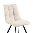 STUHL Leinenoptik Beige, Schwarz  - Beige/Schwarz, Design, Textil/Metall (47/61/86cm) - Xora