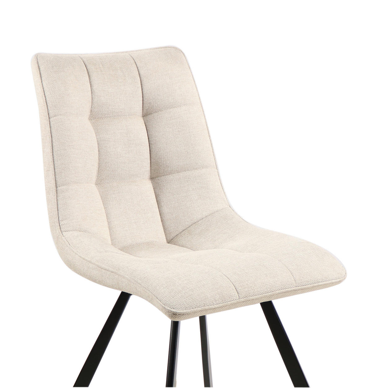 STUHL Leinenoptik Schwarz, Beige  - Beige/Schwarz, Design, Textil/Metall (47/61/86cm) - Xora
