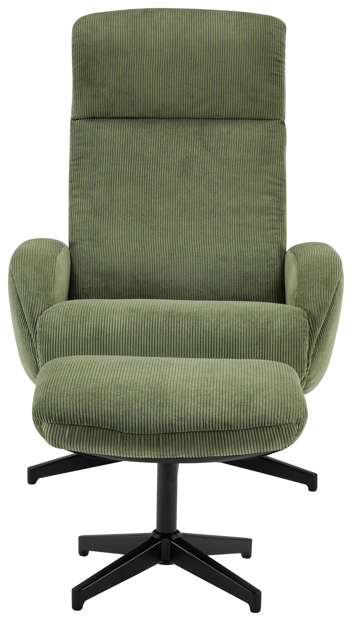 RELAXSESSELSET inkl. Funktion Cord Relaxfunktion, Hocker    - Schwarz/Olivgrün, Design, Textil/Metall (75/106/74cm) - Xora