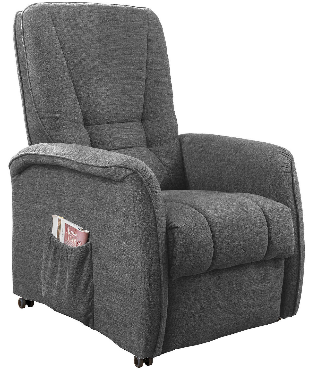 FERNSEHSESSEL in Struktur Dunkelgrau  - Dunkelgrün/Dunkelgrau, Design, Kunststoff/Textil (77/107/88cm) - Livetastic