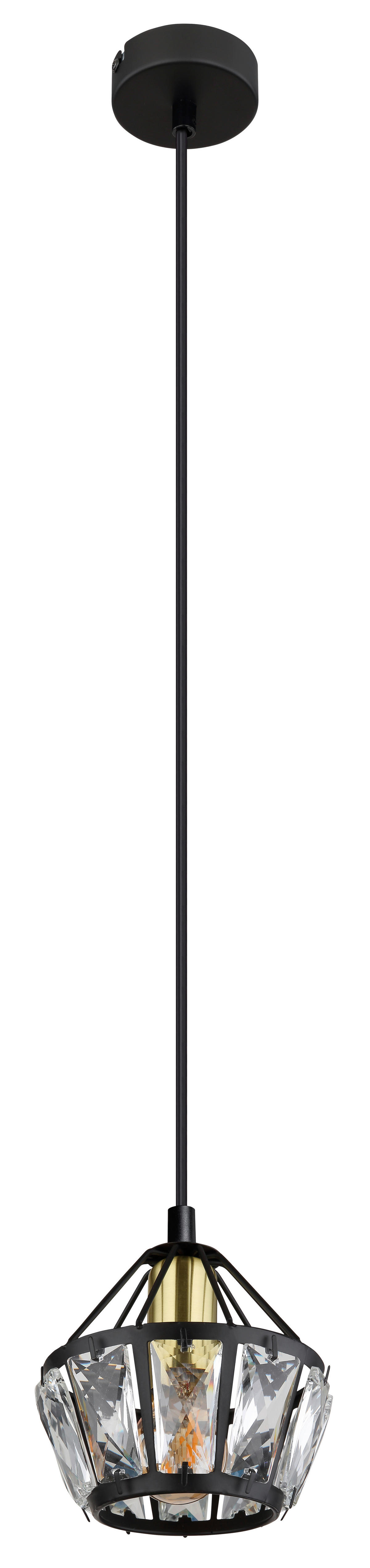 HÄNGELEUCHTE 12,5/150 cm    - Klar/Messingfarben, Konventionell, Glas/Kunststoff (12,5/150cm) - Globo