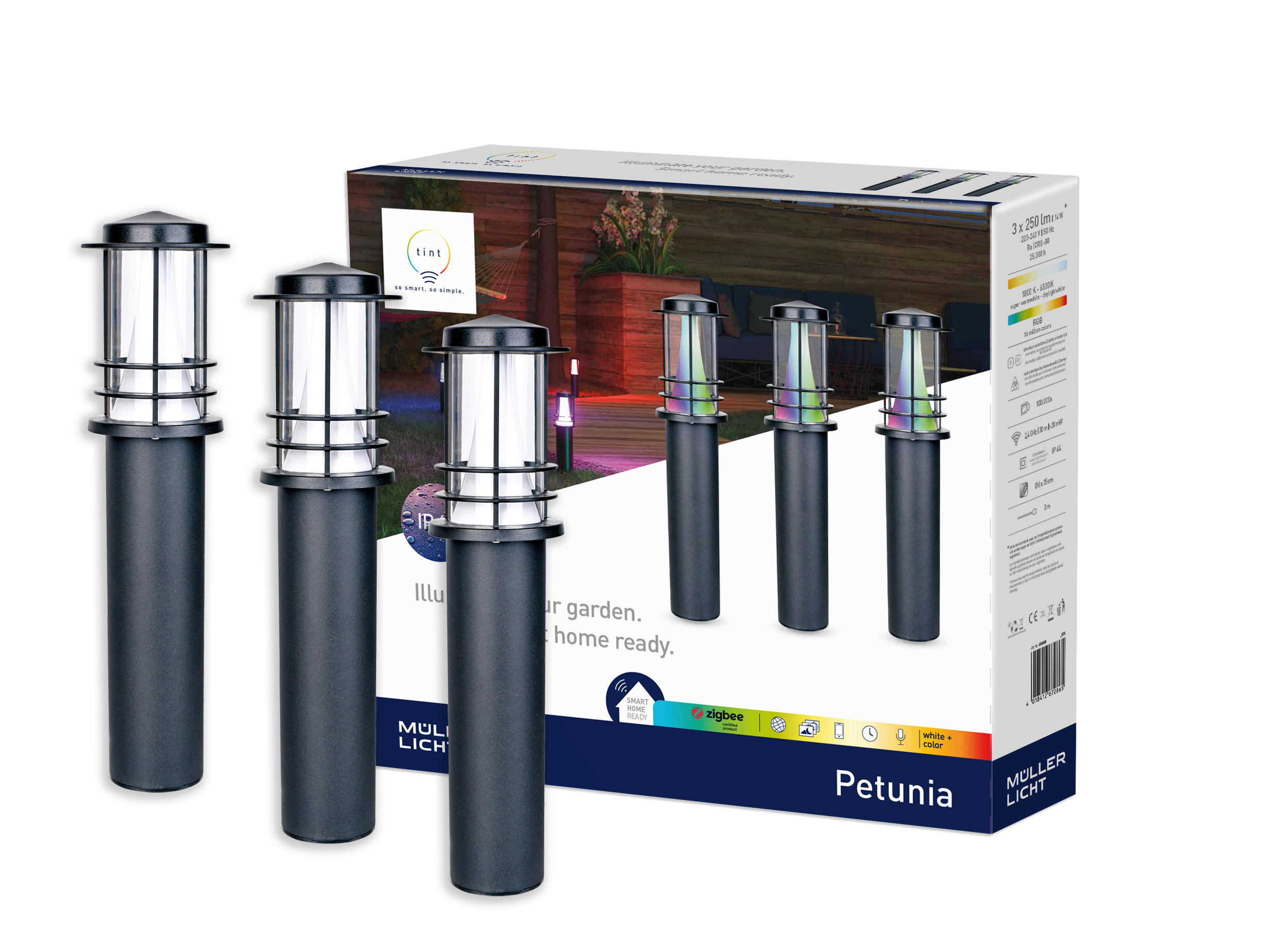 LED Gartenleuchten 3 Stk. TINT   - Schwarz, Basics, Kunststoff (6,5/35/6cm) - Tint