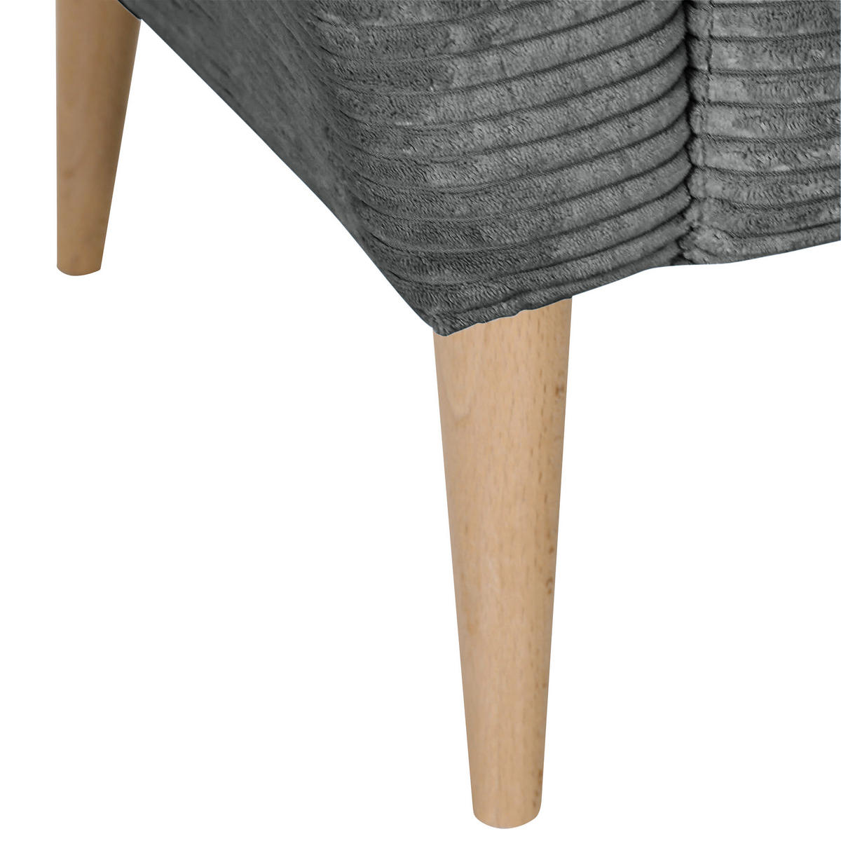 SESSEL in Cord Dunkelgrau  - Dunkelgrau/Naturfarben, Trend, Holz/Textil (77/80/93cm)