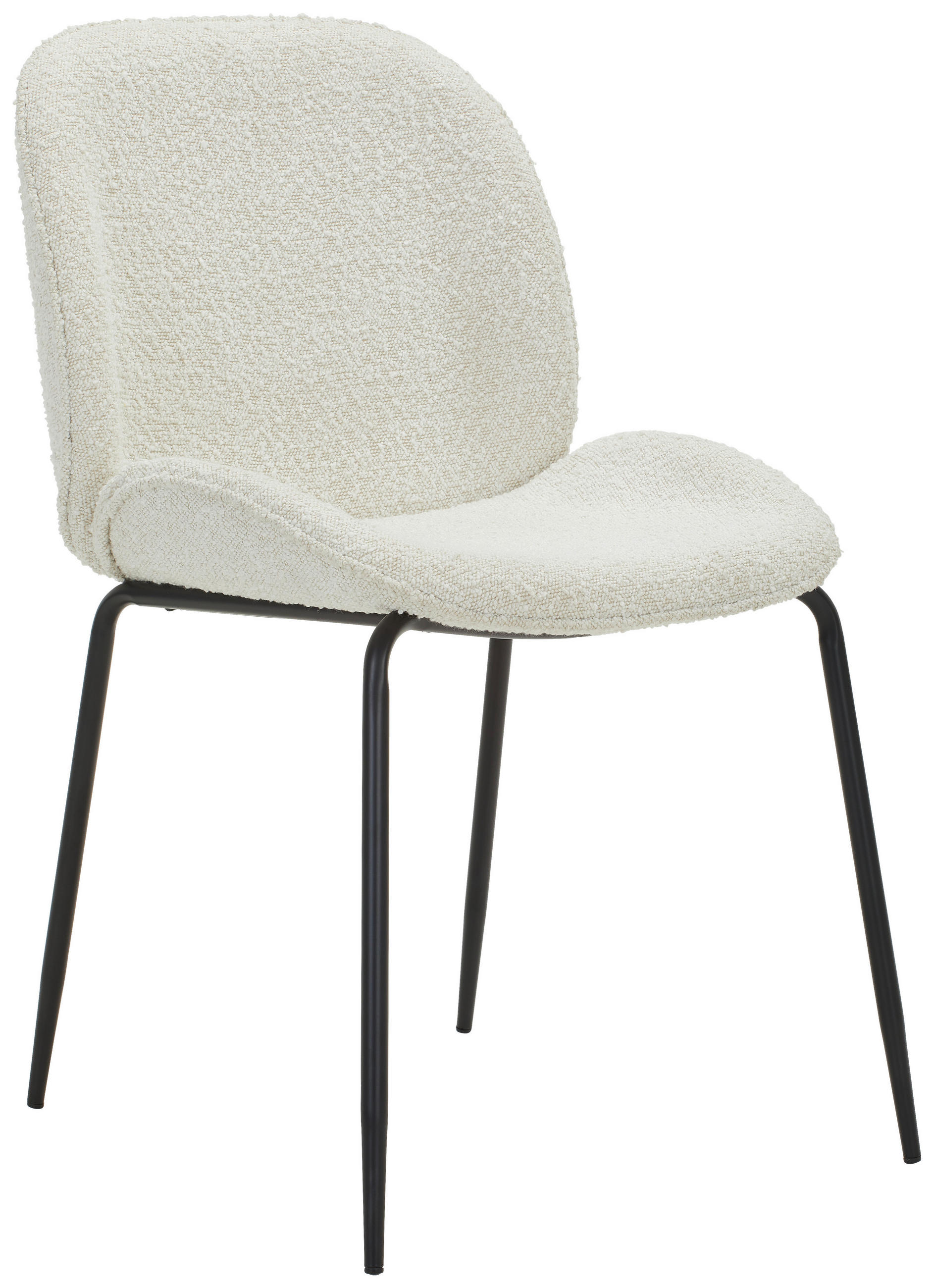 STUHL  in Eisen Webstoff Holz, Metall, Textil  - Schwarz/Weiß, Trend, Holz/Textil (46/86/60cm) - P & B