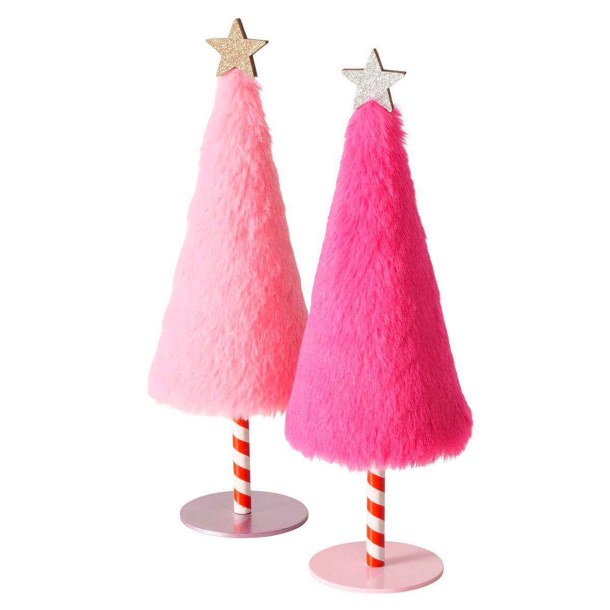 DEKORAČNÍ STROMEK - růžová/pink, Basics, kov/dřevo (8,5/8,5/23,5cm)