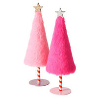 DEKORAČNÍ STROMEK - růžová/pink, Basics, kov/dřevo (8,5/8,5/23,5cm)
