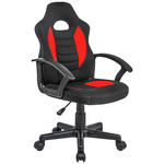 JUGENDDREHSTUHL  in Webstoff Rot, Schwarz  - Rot/Schwarz, KONVENTIONELL, Kunststoff/Textil (54/88-98/59cm) - Cantus