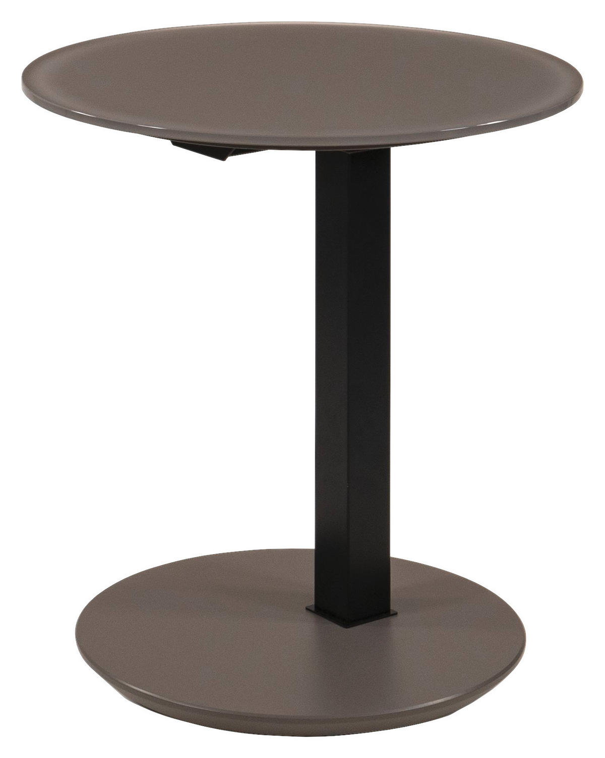 BEISTELLTISCH in Metall, Glas, Holzwerkstoff 50/50/49-77 cm  - Beige/Schwarz, Design, Glas/Holzwerkstoff (50/50/49-77cm) - Novel