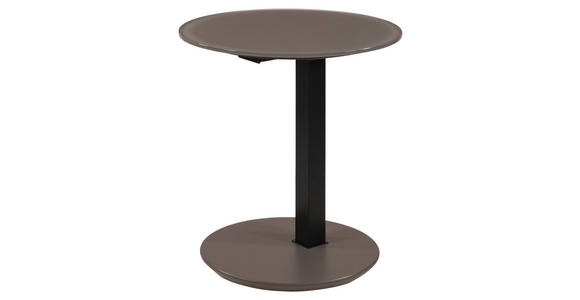 BEISTELLTISCH in Metall, Glas, Holzwerkstoff 50/50/49-77 cm  - Beige/Schwarz, Design, Glas/Holzwerkstoff (50/50/49-77cm) - Novel