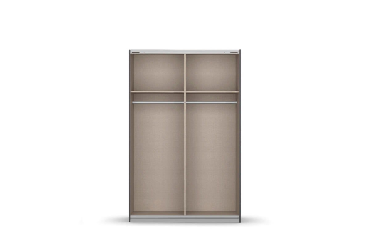 SCHWEBETÜRENSCHRANK in Graphitfarben, Eiche Artisan  - Alufarben/Graphitfarben, Modern, Holzwerkstoff/Metall (136/197/61cm) - Rauch Möbel