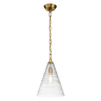 HÄNGELEUCHTE 29.5/59.4 cm  - Messingfarben, KONVENTIONELL, Glas/Metall (29.5/59.4cm) - Elstead Lighting