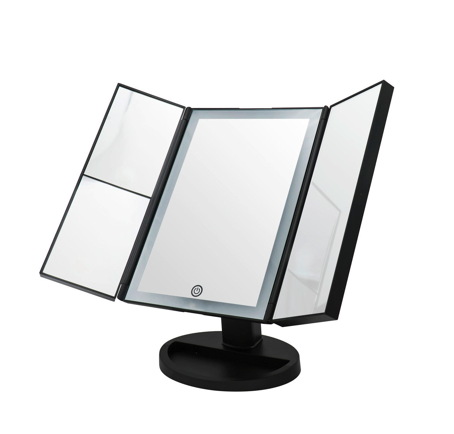 SCHMINKSPIEGEL Schwarz  - Schwarz, Basics, Glas/Kunststoff (27,3/17,8/12cm) - Sadena