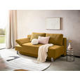 SCHLAFSOFA Flachgewebe Senfgelb  - Chromfarben/Senfgelb, Design, Holz/Textil (205/77-93/99cm) - Novel