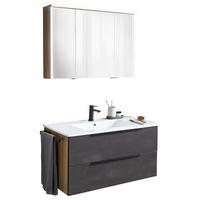 BADEZIMMER 3-teilig 92 cm  - Weiss/Eichefarben, Konventionell, Glas/Keramik (92cm) - Dieter Knoll