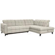 ECKSOFA in Webstoff Ecru  297/216 cm  - Ecru/Schwarz, Design, Holz/Textil (297/216cm) - Xora