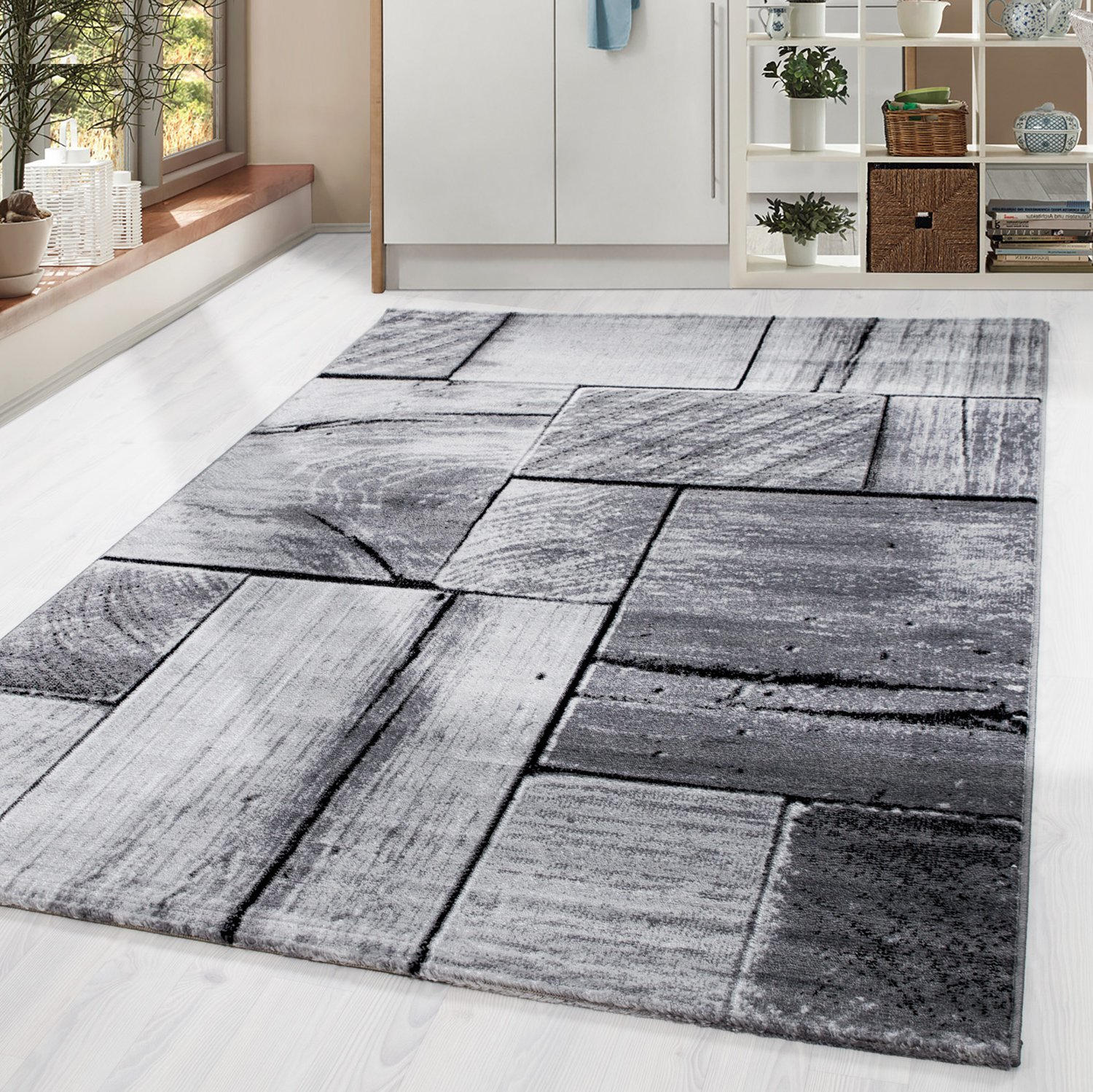 WEBTEPPICH 120/170 cm Parma Schwarz  - Schwarz, KONVENTIONELL, Textil (120/170cm) - Novel