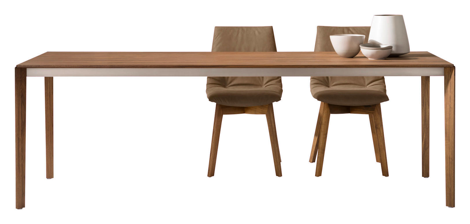 ESSTISCH in Holz, Metall 200/100/75 cm  - Edelstahlfarben/Nussbaumfarben, Design, Holz/Metall (200/100/75cm) - Team 7