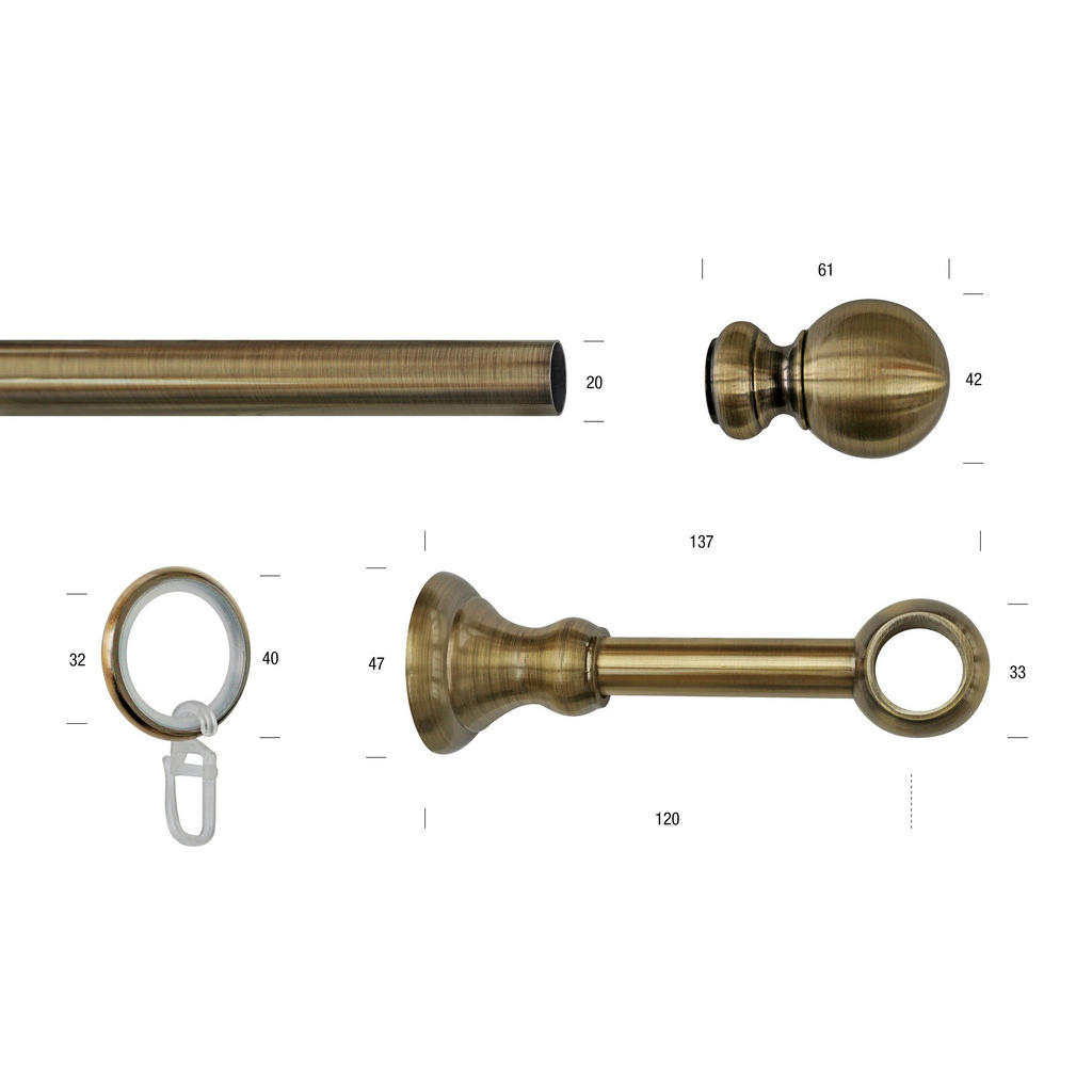 Thumbnail - Vorhangstange, Bronze, Metall, 270 cm, Wohntextilien, Gardinen & Vorhänge, Gardinen-Stangen