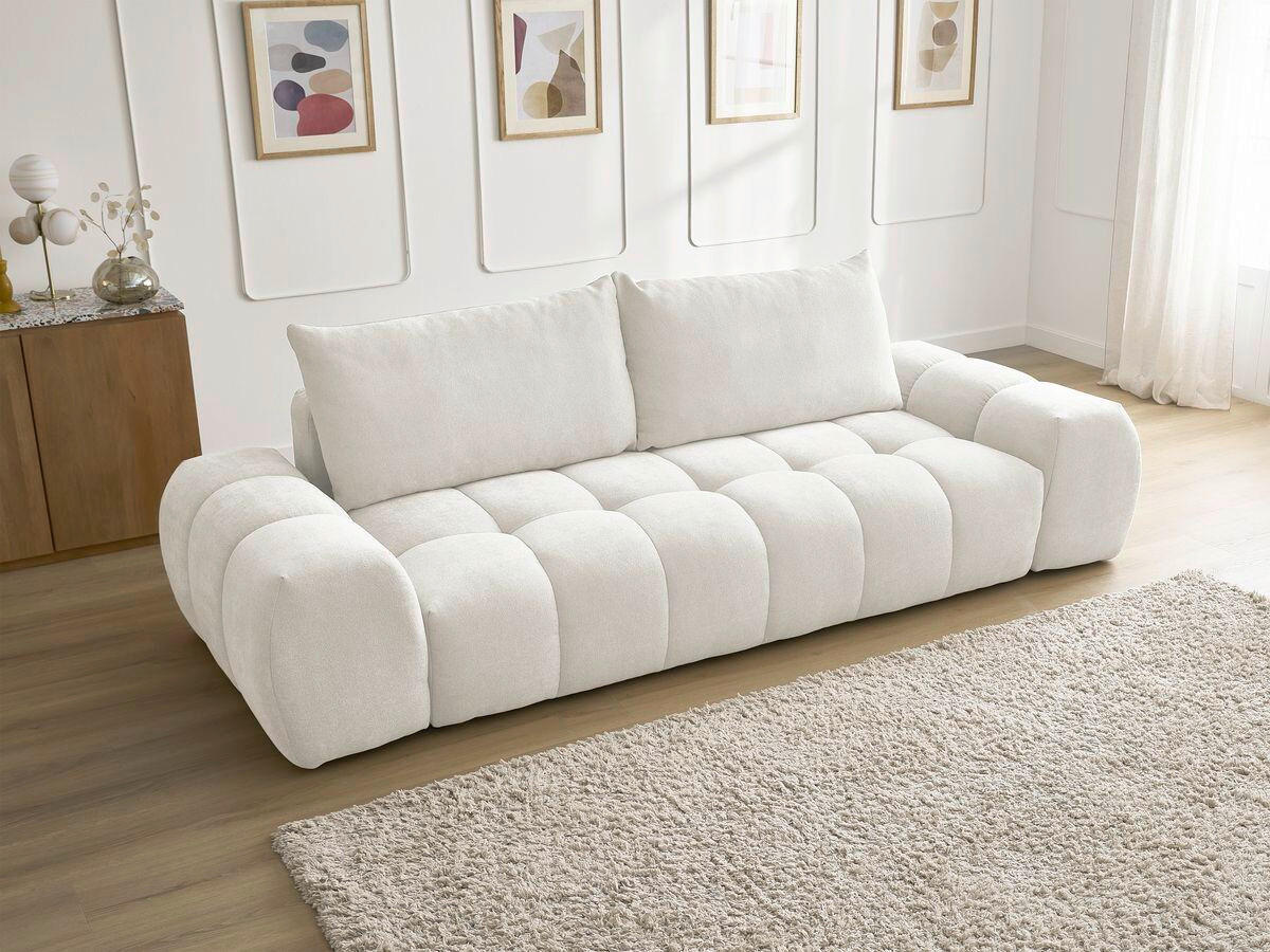 3-SITZER-SOFA EVEREST Struktur Weiß  - Schwarz/Weiß, MODERN, Kunststoff/Textil (278/90/115cm)