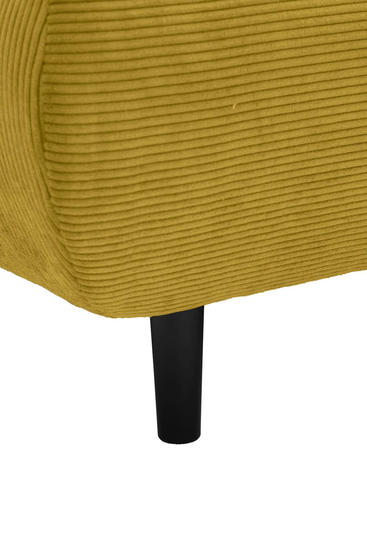 ECKSOFA Ottomane rechts, Eckteil  Goldfarben Feincord  - Goldfarben/Schwarz, Design, Holz/Textil (288/215cm) - Pure Home Lifestyle