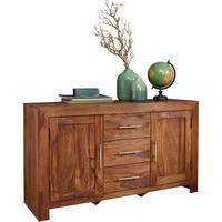 SIDEBOARD  in 118/70/40 cm  - Silberfarben/Sheeshamfarben, Design, Holz/Metall (118/70/40cm) - MID.YOU