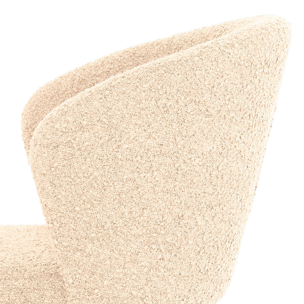 STOL järn bouclé  - svart/cremefärgad, Lifestyle, metall/textil (57/82/59cm) - home24
