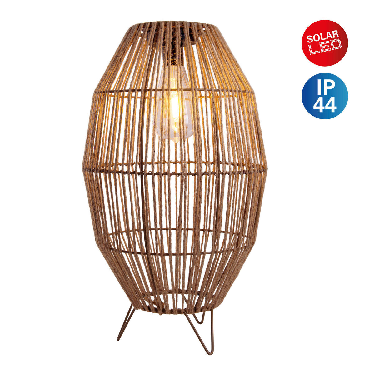 SOLARLEUCHTE Korbinian 19,5/19,5/34 cm   - Naturfarben, Basics, Kunststoff/Metall (19,5/19,5/34cm) - Näve