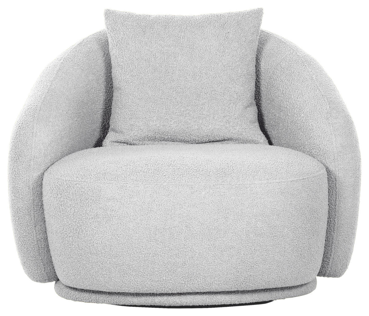 COCKTAILSESSEL Plüsch Hellgrau    - Hellgrau/Schwarz, LIFESTYLE, Textil/Metall (101/79/96cm) - Xora
