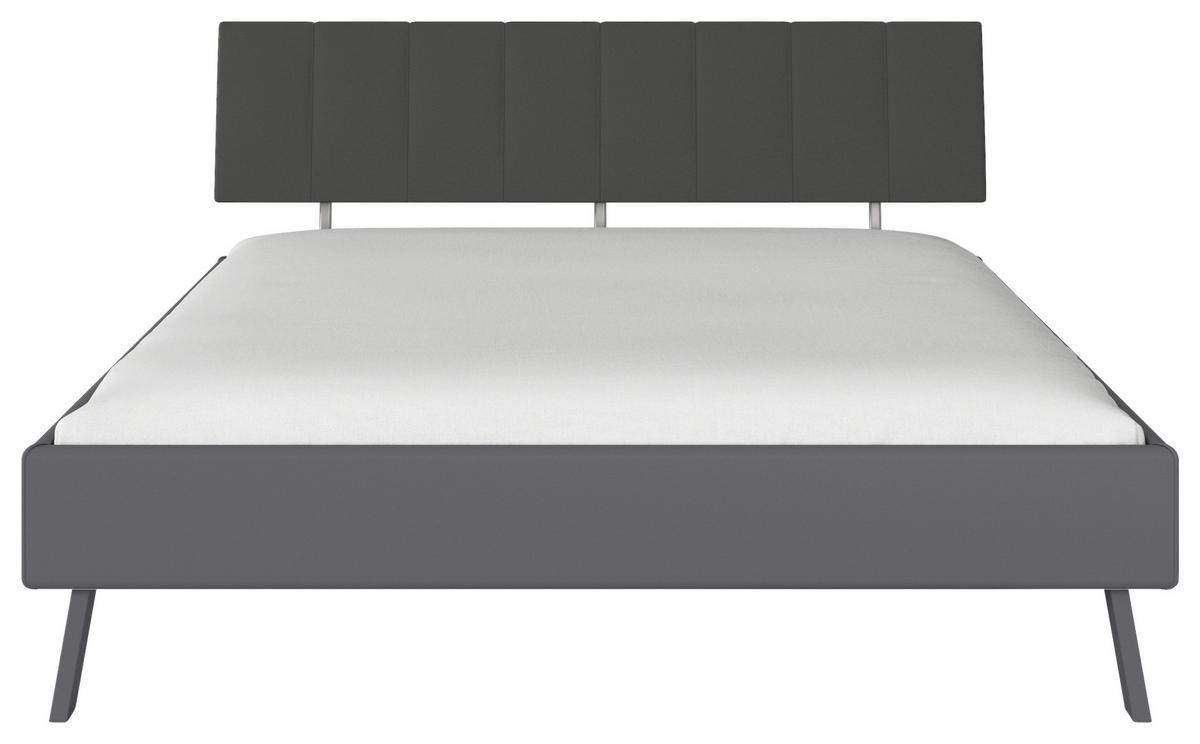 BETT 180/200 cm,  in Grau,  - Grau, Design, Textil/Metall (180/200cm) - Carryhome