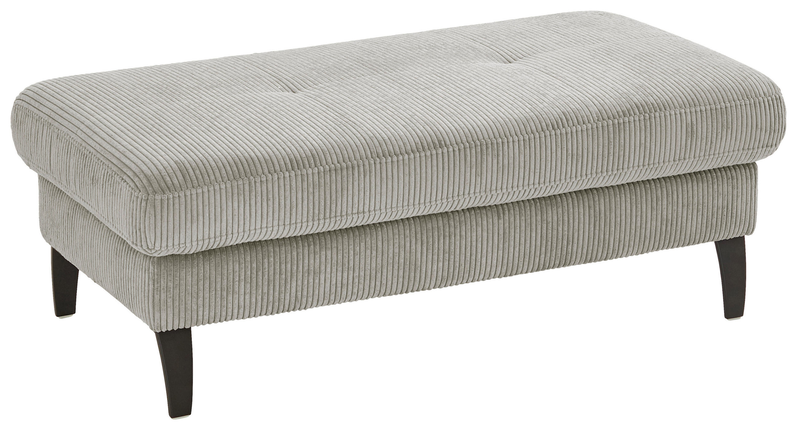 HOCKER in Textil Greige  - Greige/Schwarz, Modern, Textil/Metall (130/45/67cm) - Beldomo Style