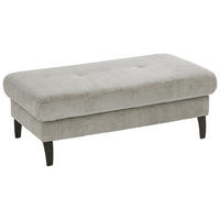 HOCKER in Textil Greige  - Greige/Schwarz, Modern, Textil/Metall (130/45/67cm) - Beldomo Style