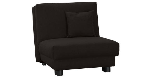 SCHLAFSESSEL Chenille Schwarz Fußauswahl, Stoffauswahl, Liegefunktion Zierkissen  - Schwarz, Design, Textil/Metall (85/85/100cm) - Carryhome