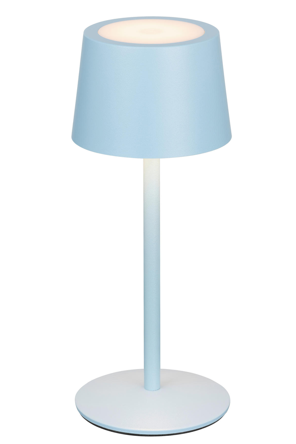 AKKU-TISCHLEUCHTE 9/22 cm  - Hellblau, Basics, Metall (9/22cm) - Novel
