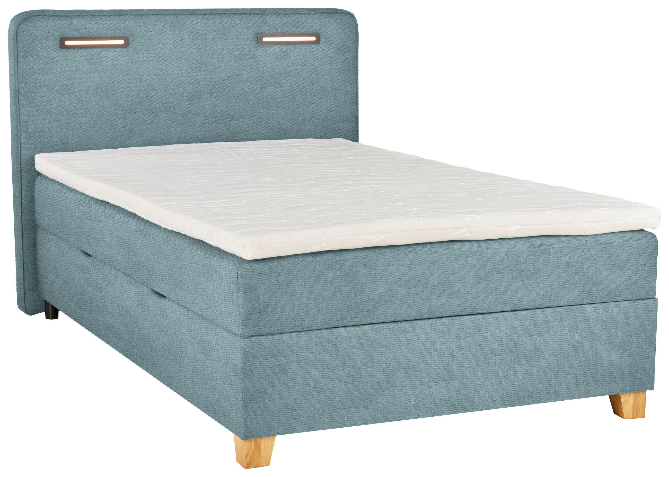 BOXBETT 120/200 cm  in Hellblau  - Hellblau, KONVENTIONELL, Holz/Textil (120/200cm) - Moderano