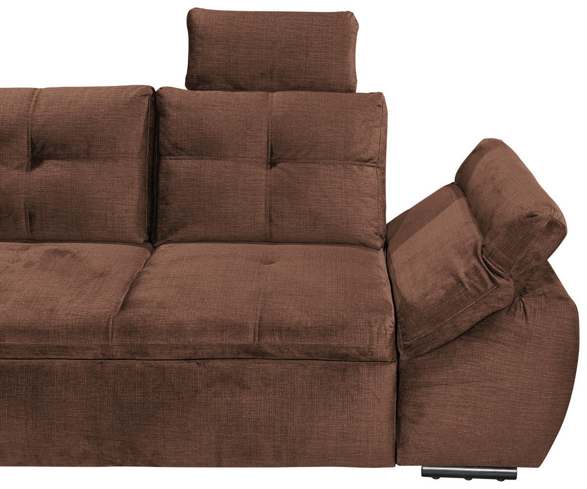 ECKSOFA in Mikrovelours Kupferfarben  - Schwarz/Kupferfarben, Konventionell, Kunststoff/Textil (170/275cm) - Carryhome