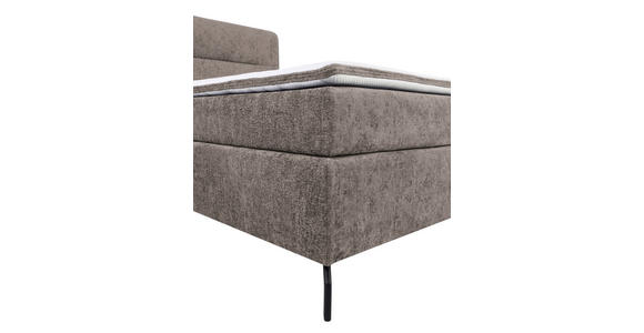 BOXSPRINGBETT 140/200 cm  in Hellbraun  - Hellbraun/Schwarz, Design, Textil/Metall (140/200cm) - Esposa