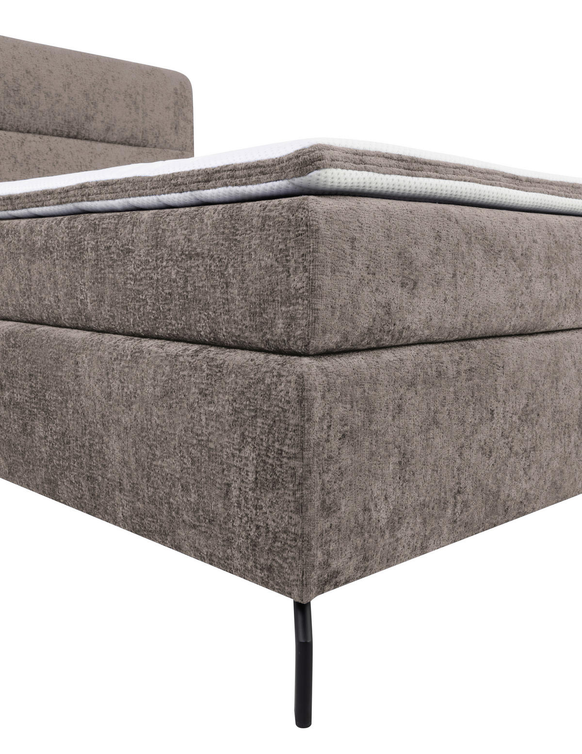 BOXSPRINGBETT 140/200 cm  in Hellbraun  - Hellbraun/Schwarz, Design, Textil/Metall (140/200cm) - Esposa
