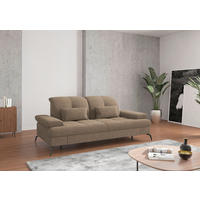 2,5-SITZER in Flachgewebe Hellbraun  - Hellbraun/Schwarz, KONVENTIONELL, Textil/Metall (202/90/122cm) - Sit & More