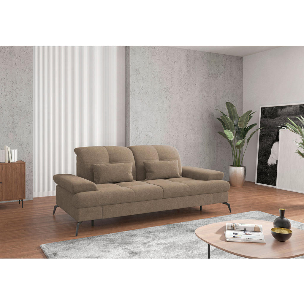 Sit & More TROJMIESTNA POHOVKA, textil, svetlohnedá