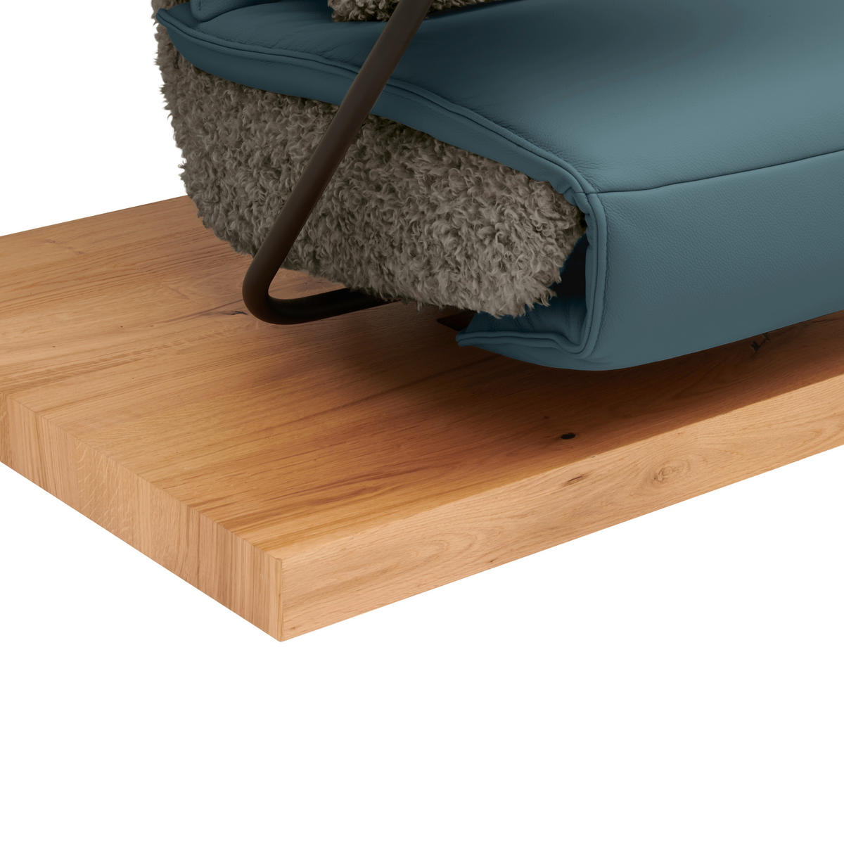 2-SITZER-SOFA  in Hochflor Echtleder Opal, Greige  - Greige/Opal, Design, Leder/Holz (240/65/104cm) - Koinor