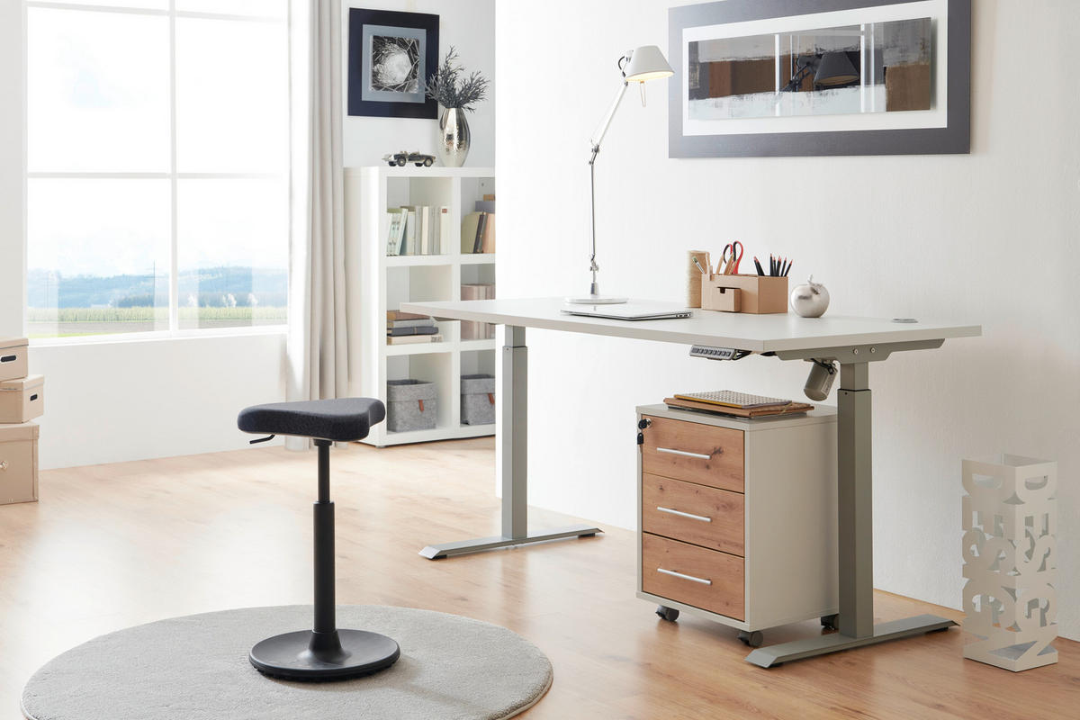 ROLLCONTAINER 43/56/42 cm  - Eichefarben/Silberfarben, Konventionell, Holzwerkstoff/Kunststoff (43/56/42cm) - Xora