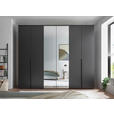 DREHTÜRENSCHRANK  in Graphitfarben  - Schwarz/Graphitfarben, MODERN, Glas/Holzwerkstoff (270/225/52cm) - Carryhome