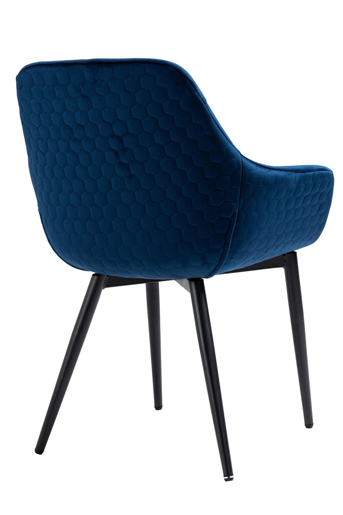 ARMLEHNSTUHL  in Samt  - Blau/Schwarz, MODERN, Textil/Metall (63/81,5/61cm) - Livetastic