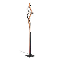 LED-STEHLEUCHTE - Schwarz, Natur, Holz/Metall (20/20/150cm) - Waldwelt